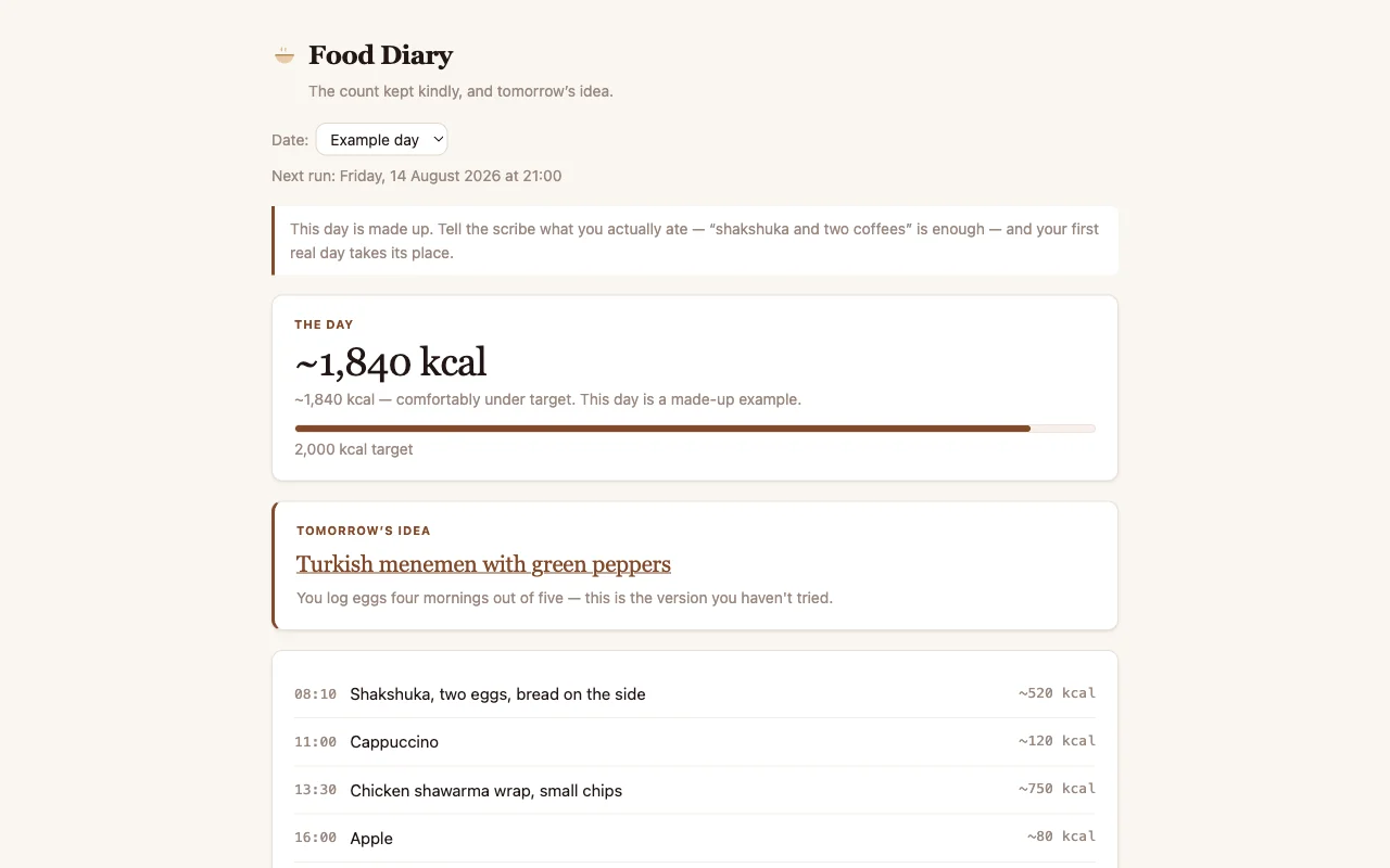 Food Diary app preview