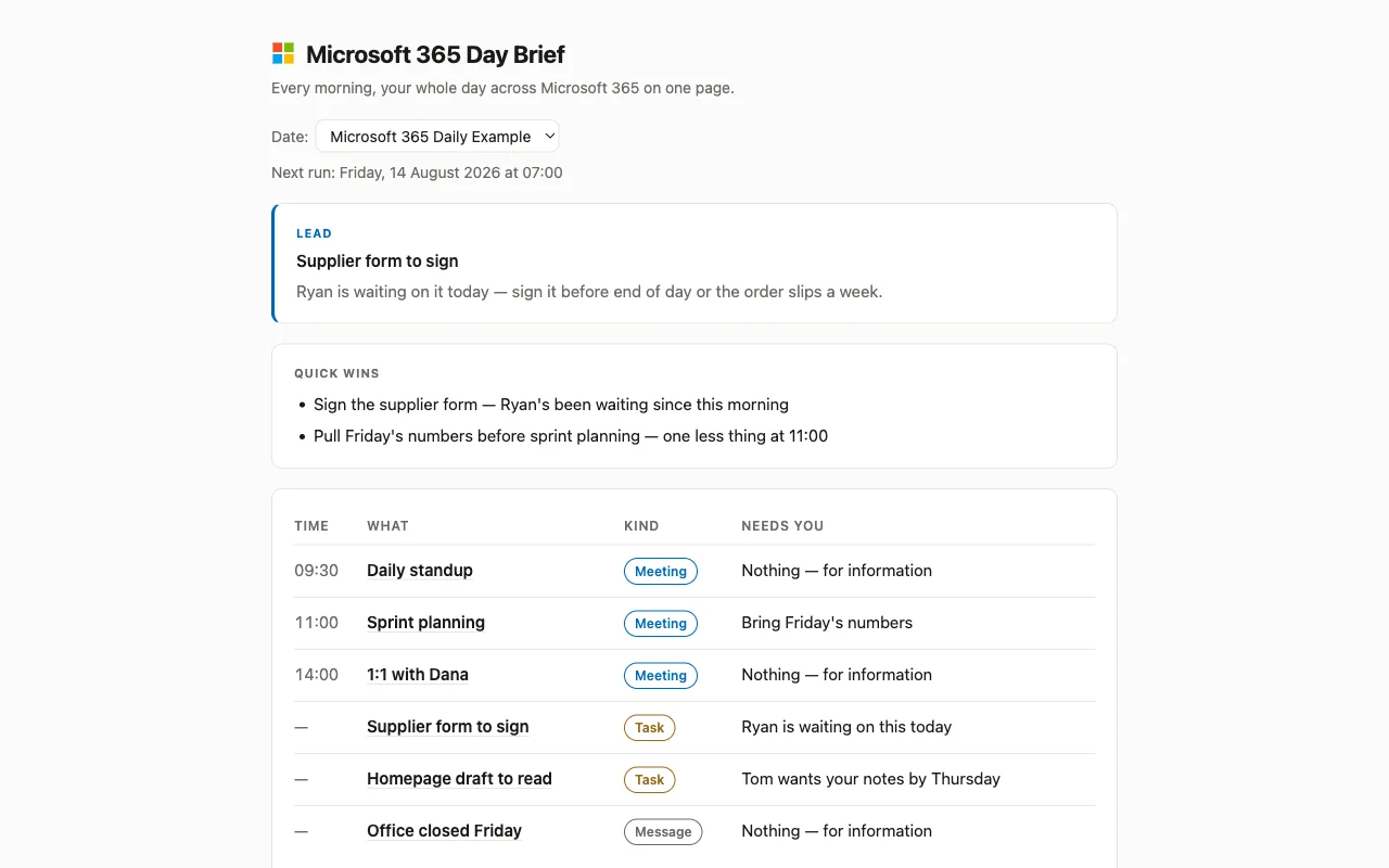 Microsoft 365 Brief app preview